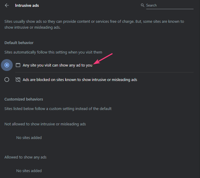 Отключение блокировщика рекламы в Chrome
