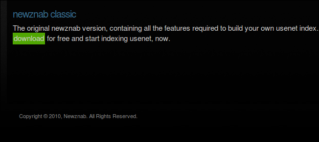 Скачивание NewzNab Classic через браузер