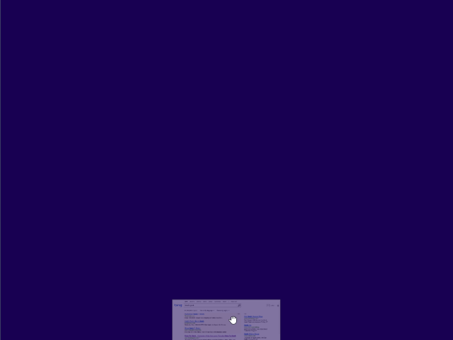 Схема закрытия приложения Internet Explorer в современной среде, перетаскивание окна вниз