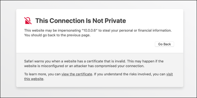 Предупреждение о защищённом соединении для веб‑интерфейса Xbox