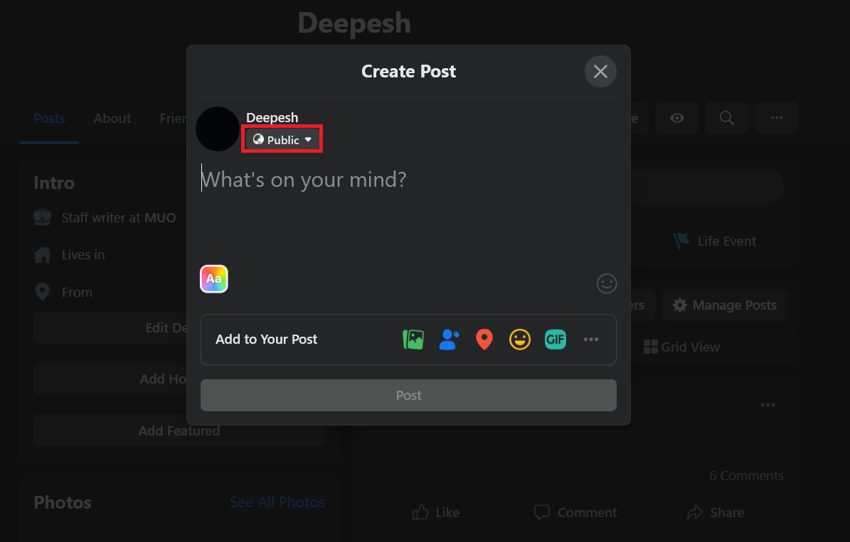 change privacy settings