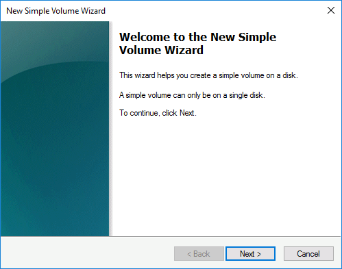 Asistente para crear volumen simple