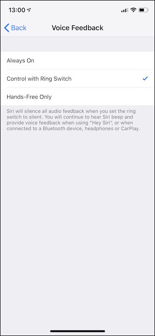 Опция 'Hands‑Free Only' и другие варианты голосовой обратной связи
