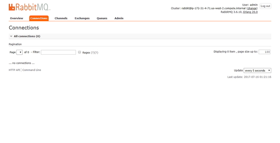 Connexions RabbitMQ