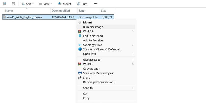 Запись образа Windows на DVD