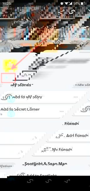 Изображение: Экран профиля с подписью и числом Snapscore ниже имени