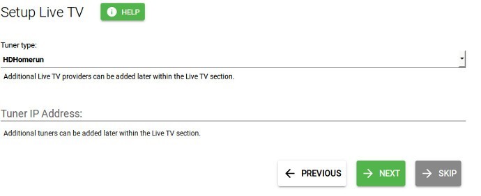 Мастер настройки Emby: настройка Live TV