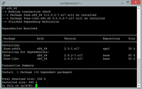 Instalar y usar SSHFS en CentOS