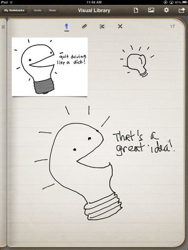 Вставка фотографии внутрь страницы заметок в Penultimate