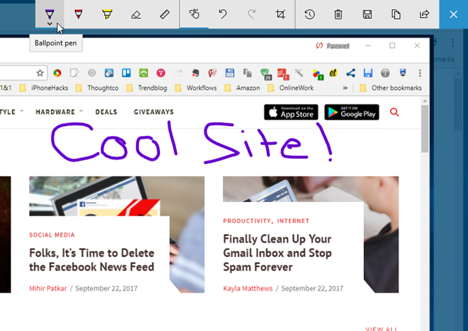 windows ink screen sketch