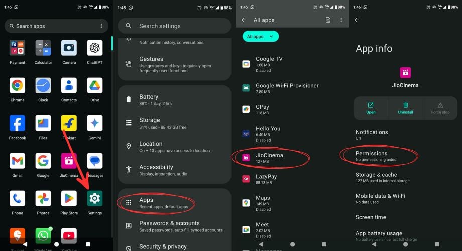 права приложений на Android