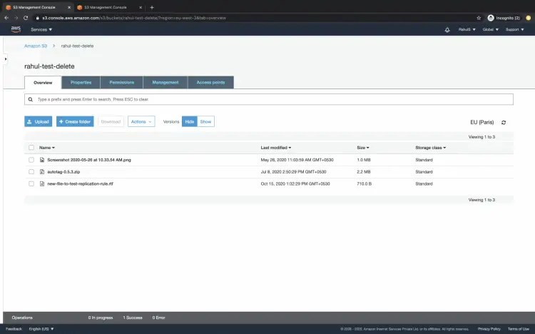 Загрузка нового файла в исходный бакет