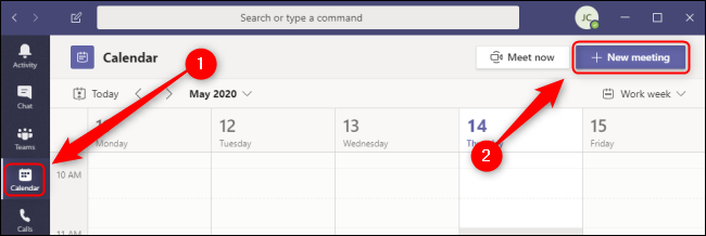 Teams Calendar New Meeting
