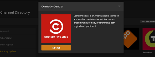 Установка канала Comedy Central в Plex