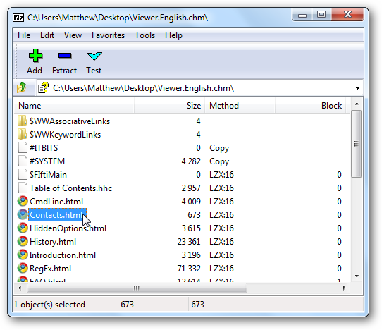 Внутренние HTML‑файлы внутри архива