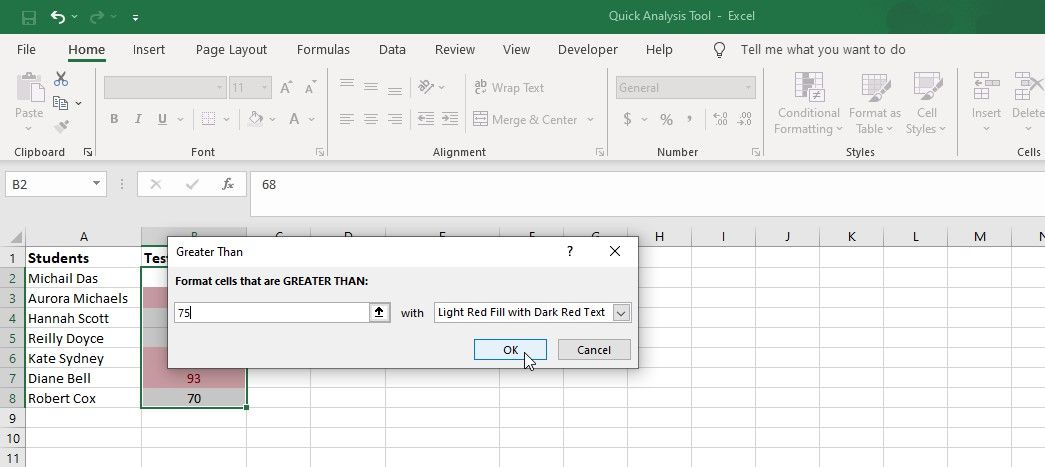 Указание порога для фильтрации