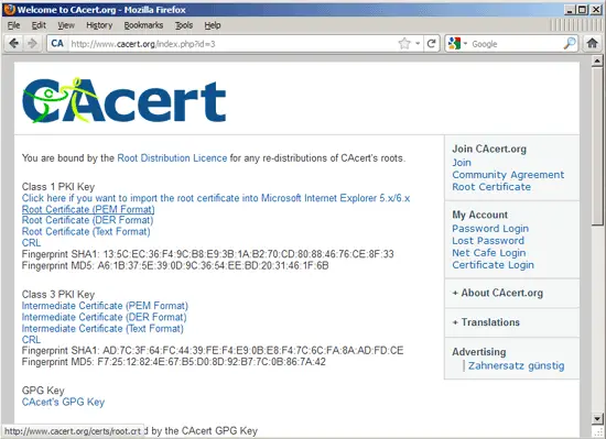 Настройка доверия CAcert и SNI в nginx