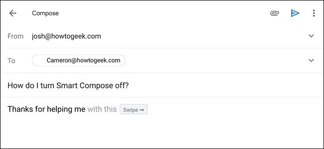 Отключить Smart Compose в Gmail на Android