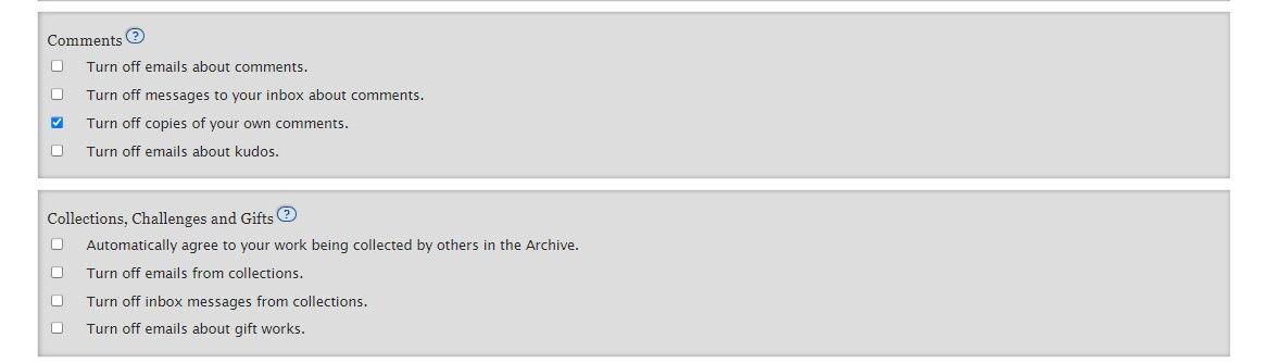 Предпочтения профиля AO3
