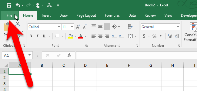 Открытие Файл → Параметры для доступа к пользовательским спискам