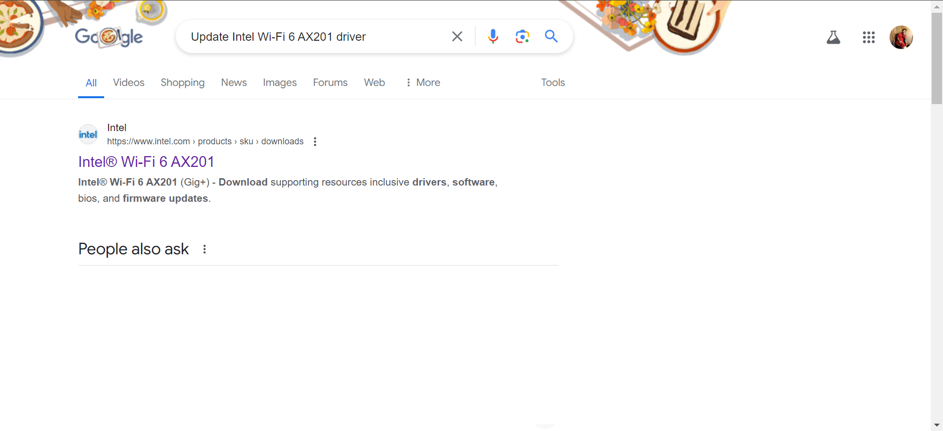 Результаты поиска драйвера на сайте производителя