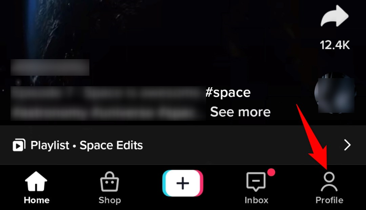 Нажмите «Профиль» в нижней панели