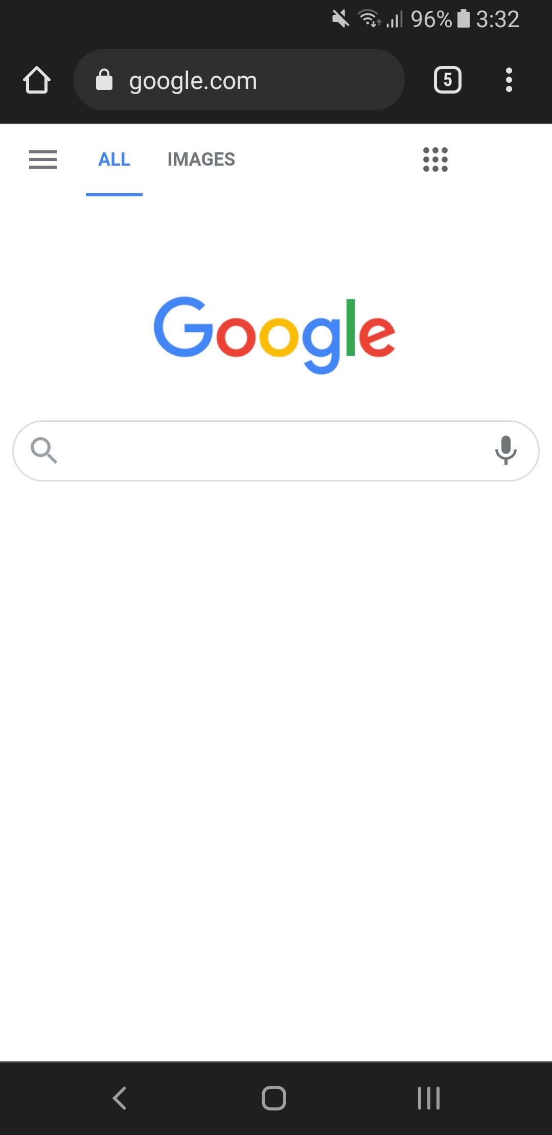 Главная страница Google на мобильном