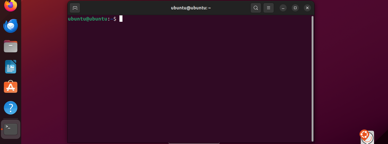 Открытое окно Терминала в Ubuntu. 