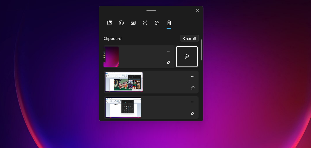 Кнопка Удалить элемент