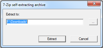 Окно мастера установки MAME: выбор папки для распаковки
