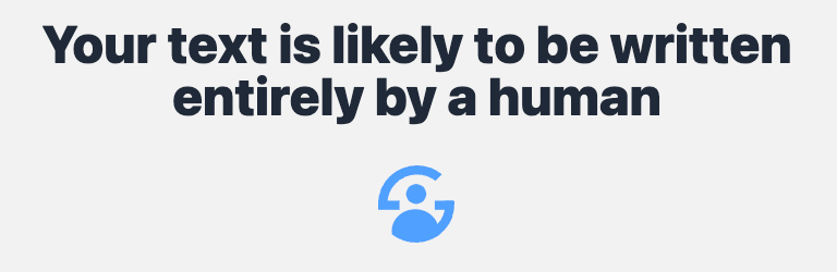 Окно результата GPT Zero с высокой точностью человеческого происхождения текста