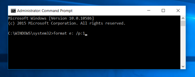 Форматирование через командную строку в Windows