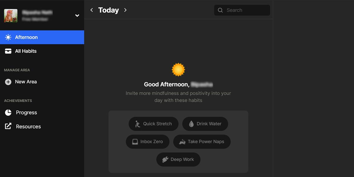 Визуализация: завершение регистрации и основной дашборд Habitify