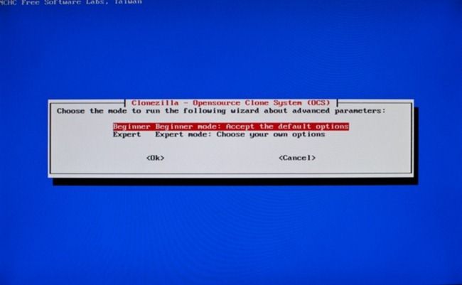 Режим Beginner в Clonezilla