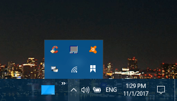скрытая область уведомлений с CCleaner