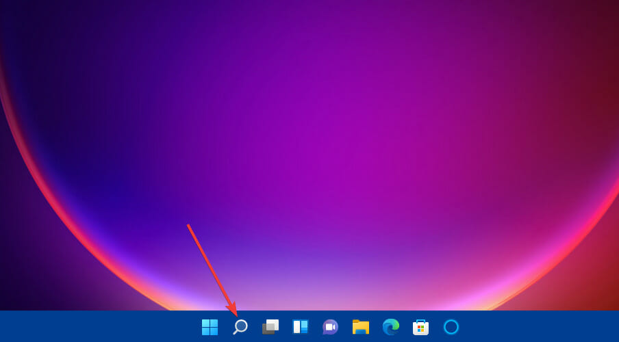 Кнопка лупы на панели задач Windows 11