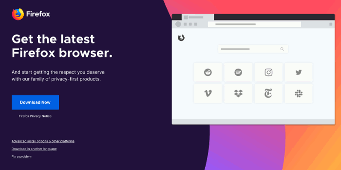 Загрузка архива Firefox в Linux Home на Chromebook