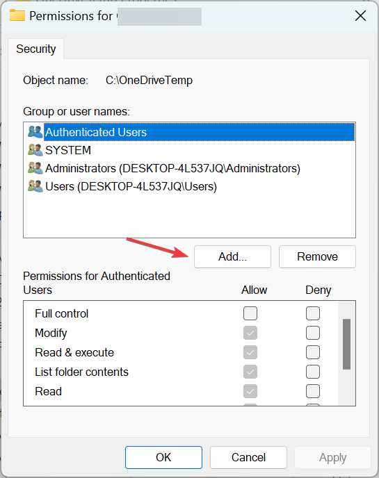 добавить пользователя для удаления