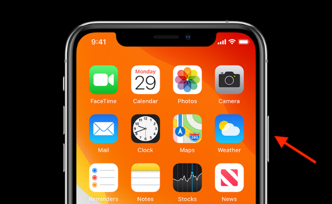 Press Side Button on iPhone