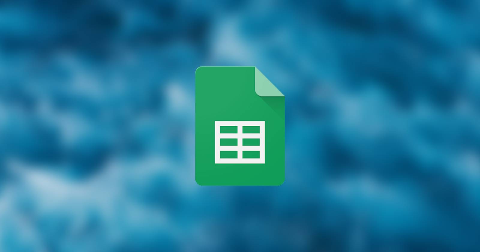Логотип Google Sheets на синем фоне.
