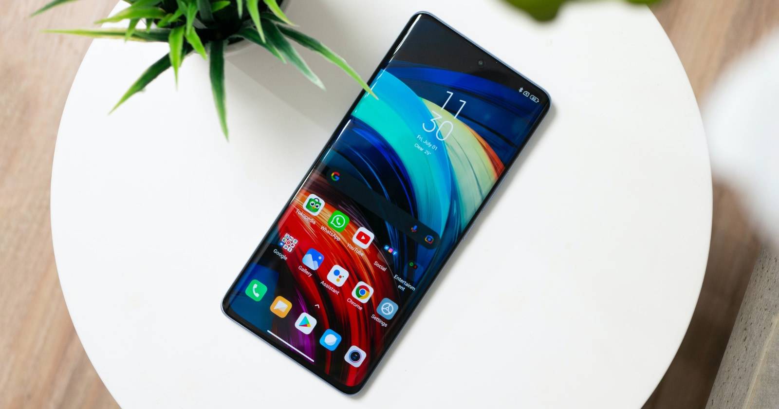 android phone on a table