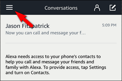 Иллюстрация: меню приложения Alexa с выделенными настройками