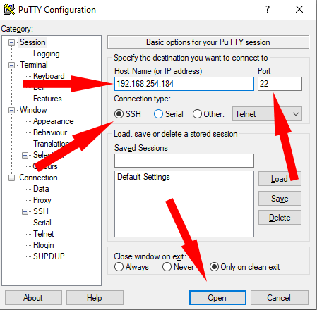 Putty Input Ip Address