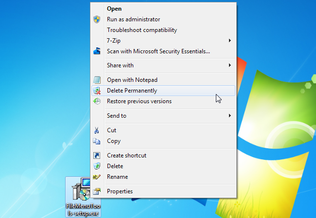 Примеры сгруппированных опций FileMenu Tools