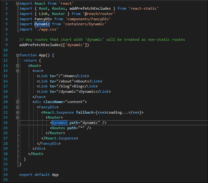 Начало рендеринга приложения