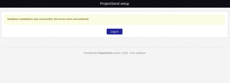 Установка базы данных ProjectSend