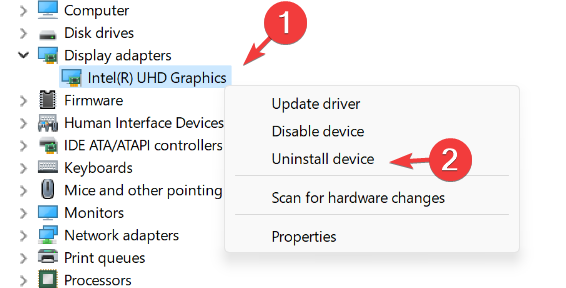 Удаление устройства в Диспетчере устройств