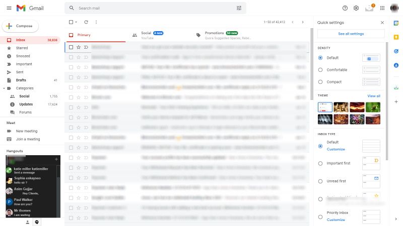 Gmail: отображение папки «Входящие» на рабочем столе