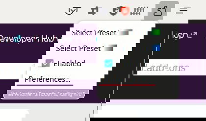 Открытие раздела «Настройки» в расширении Yet Another Smooth Scrolling WE