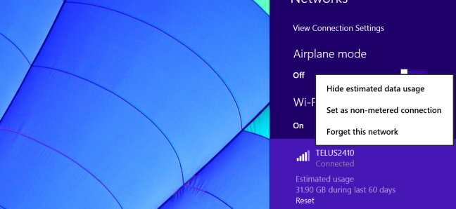 Ограничение и мониторинг мобильных данных в Windows 8.1